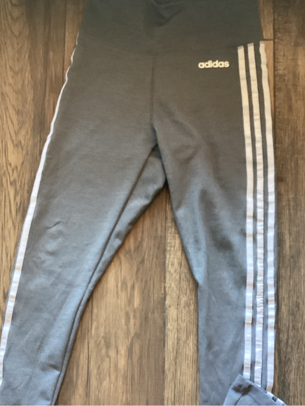 adidas Gray Leggings with White Side Stripes